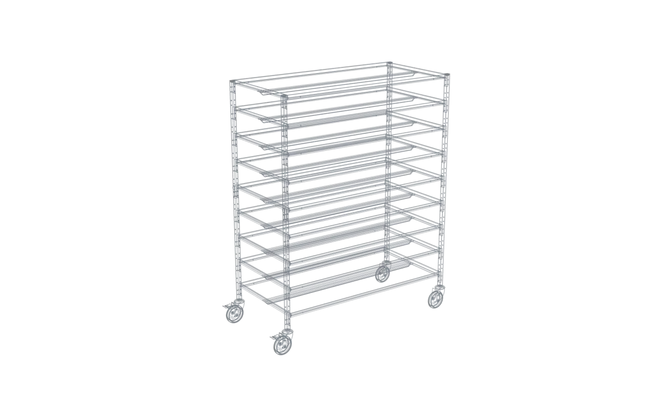 3D preview of a custom Pick-iT trolley being built