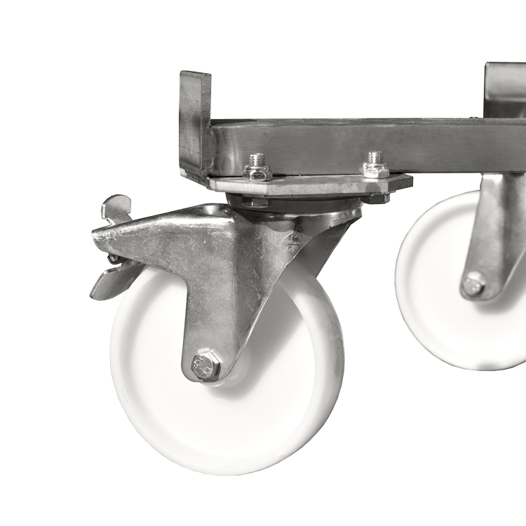 Stainless Steel White Nylon Castor